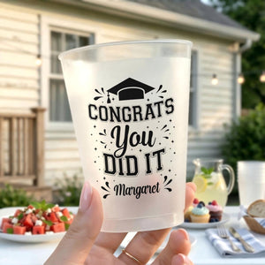 Senior 2026 Custom Graduation Cups, Personalized Frosted Plastic Drinkware