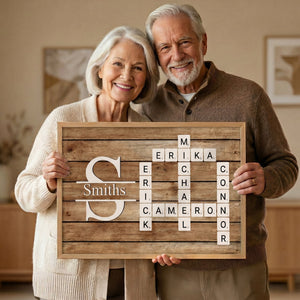 Personalized Family Name Crossword Canvas Poster