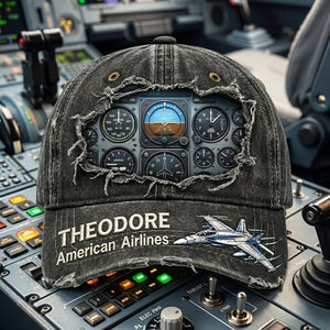 Airplane Cockpit Instrument Panel Classic Cap - Personalized Gifts For Pilot