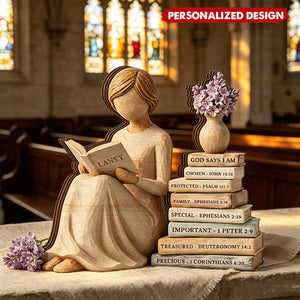 Personalized Wooden “God Says I Am” Scripture Block