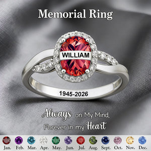 Always In My Heart , Personalized Birthstone Memorial Ring