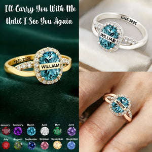 Always In My Heart , Personalized Birthstone Memorial Ring