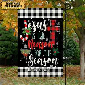 Jesus is The Reason for The Season -Personalized Christ Cross Flag