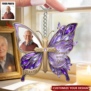 Custom Photo Loving Memory Butterfly Keychain - Personalized Gifts For Loved Ones