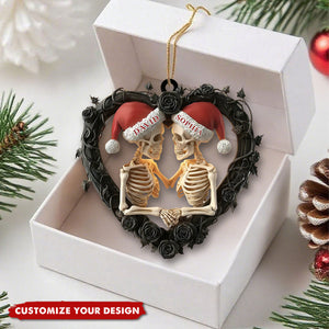 Personalized Skeleton Couple Ornament, Christmas Gifts For Couple