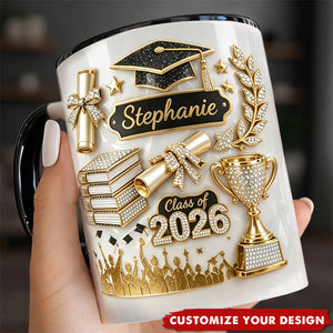 Custom Graduation 3D Inflated Effect Coffee Mug, Class Of 2026