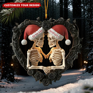 Personalized Skeleton Couple Ornament, Christmas Gifts For Couple