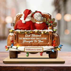 God Blessed The Broken Road Plaque, Custom Keepsake