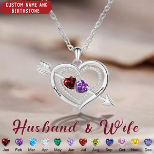 Personalized Name & Birthstone Promise Couple Necklace