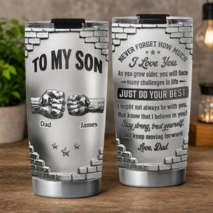 To My Son I Believe In You - Personalized Custom 3D Effect Tumbler