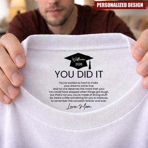 Personalized T-Shirt - Graduation Gifts Hidden Message For Graduated Son, Daughter