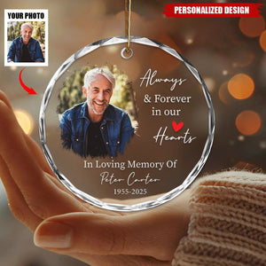 Personalized Memorial Photo Ornament, In Loving Memory Keepsake