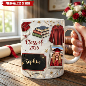 Custom Photo Graduation 3D Effect Coffee Mug With Name