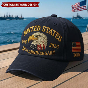Patriotic Eagle United States 250th Anniversary 1776–2026 Personalized Cap