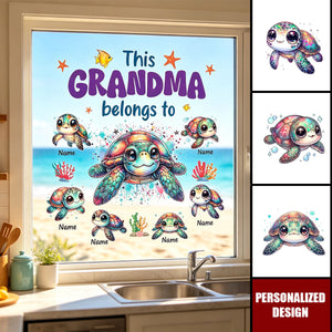 Personalized Kids Name Turtle Sticker, Gift For Family