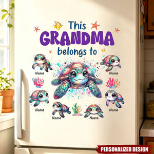 Personalized Kids Name Turtle Sticker, Gift For Family