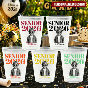 Personalized Senior 2026 Photo Cups, Graduation Party Gift