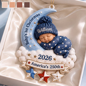 Baby's First Christmas 2026 Ornament, Custom America 250 Keepsake