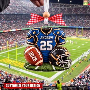 Personalized Football Player Christmas Ornament-Football Player Gift