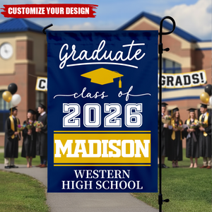 Personalized Graduation Garden Flag, Outdoor Graduation Decoration 2026