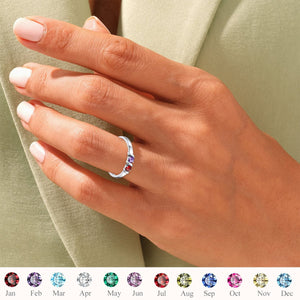 Personalized Multiple Birthstones Ring - Grandma Mom Family Ring