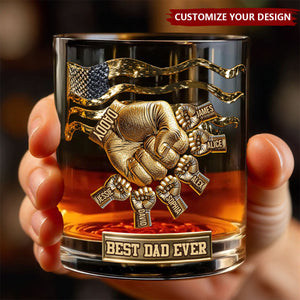 Best Dad Ever - Personalized Father Whiskey Glass