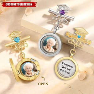 Walking With You Today and Always Custom Graduation Photo Pin 2026