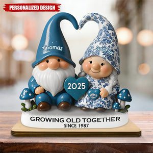 Personalized 3D Effect Vintage Toile De Jouy Pattern Couple Wooden Plaque