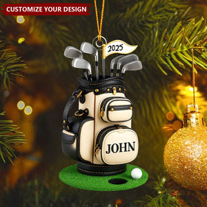 Personalized Golf Bag Ornament, Gift For Golfer, Golf Club Gift