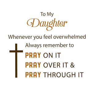 KISSFAITH-To My Daughter Pray Through It Cross Band Adjustable Ring