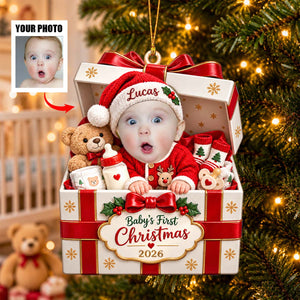 Personalized Baby First Christmas Ornament, Custom Baby Photo Ornament