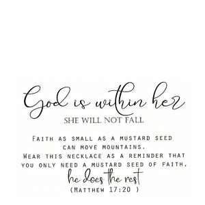 KISSFAITH-Mustard Seed Necklace Mountain Necklace Encouragement Gift, Matthew 17:20