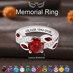 Always In My Heart, Personalized Birthstone Engraved Ring