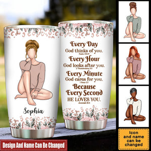 Everyday God Thinks Of You-Personalized Tumbler