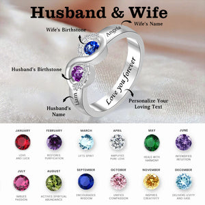 Personalized Couple Name Birthstone Ring-Gift for Lover