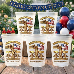 Custom Party Cups - Personalized America 250th Anniversary Gifts For Family