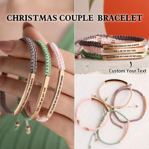 Personalized Custom Text Unisex Bracelet - Gift For Christmas