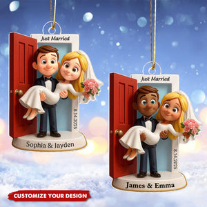 Personalized Our First Christmas Married Ornament