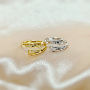 KISSFAITH-Child Of God Cross Ring, Sterling Silver Adjustable Ring