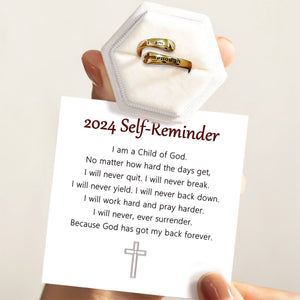 KISSFAITH-Child Of God Cross Ring, Sterling Silver Adjustable Ring