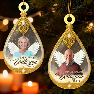 Angel Wings With Photo Memorial Ornament