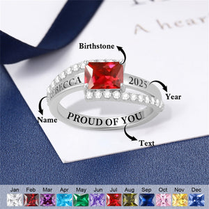 Personalized High School College University Engraved Birthstone Class Ring