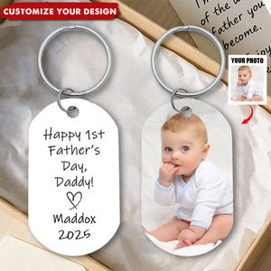 Happy 1st Father's Day - Personalized Keychain Gift For First Time Dad