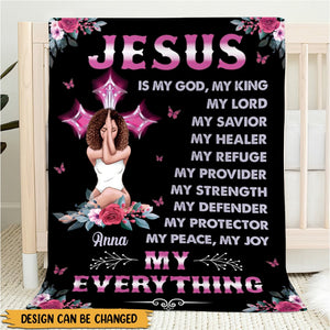 Jesus Is My King - Personalized Blanket - Meaningful Gift For Birthday