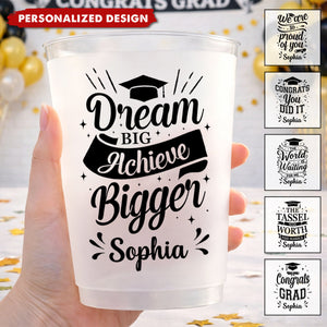 Senior 2026 Custom Graduation Cups, Personalized Frosted Plastic Drinkware