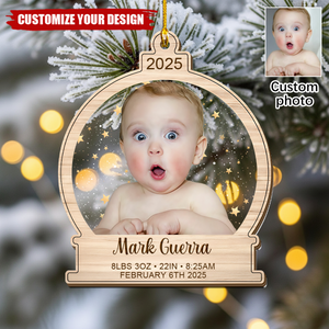Baby's Christmas Ornament, Custom Photo Keepsake