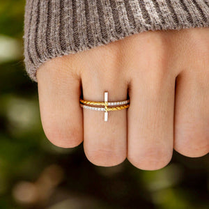 KISSFAITH-To My Sister In Christ Cross Ring