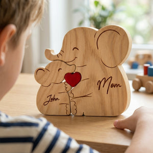 Personalized Mother's Day Wooden Puzzle Plaque – Custom Mom & Kids Name Gift