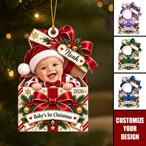 Personalized Baby First Christmas Ornament, Custom Baby Photo Keepsake