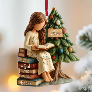 Personalized Acrylic Ornament, Reading Gift For Book Lover